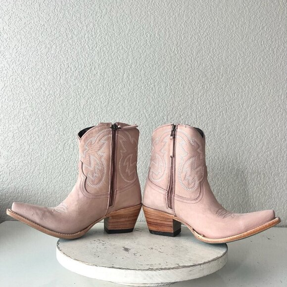 Lane SMOKESHOW Pink Cowboy Bootie Womens 8 Short Western Cowgirl Ankle Boots - Picture 9 of 13